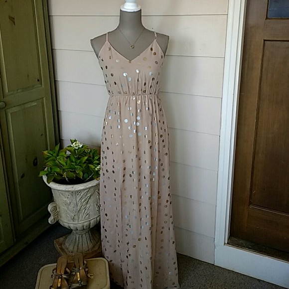 Judith March Dresses & Skirts - Judith March metallic polka dot maxi dress